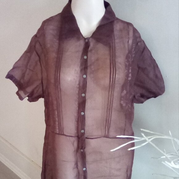 J.Jill Embroidered  Maxi Tall 100% Silk Duster / Cover Up 1X - Picture 4 of 6